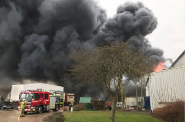 Fire at industrial estate