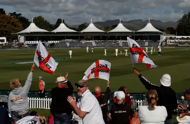 England fans at Hagley Oval