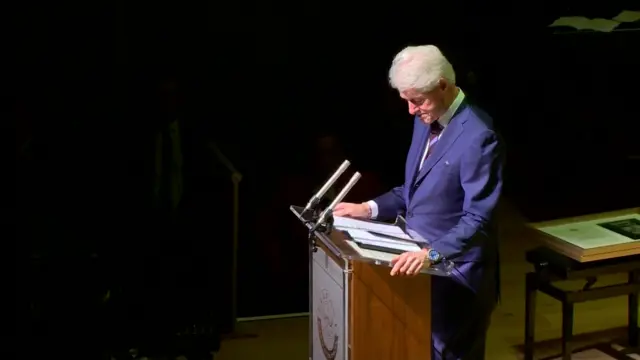 Bill Clinton at the Ulster Hall in Belfast