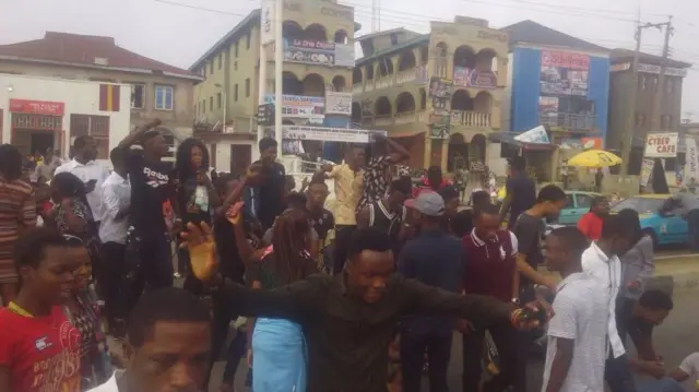 Protesting students in Akure