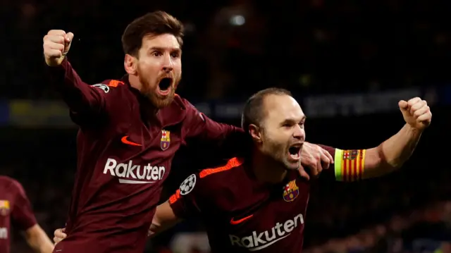 Lionel Messi and Andres Iniesta