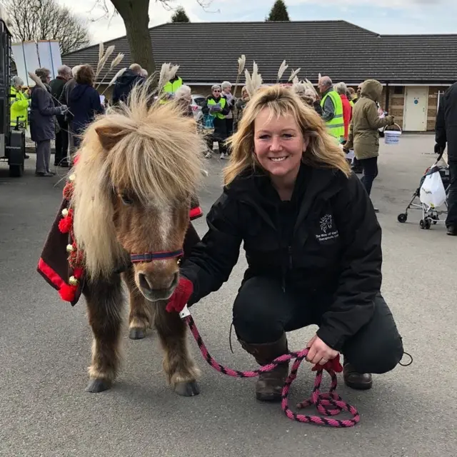 Dina Shale and one of her therapy horses