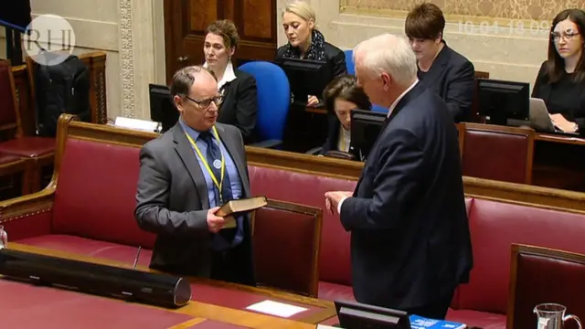 Cathal Ellis takes the oath