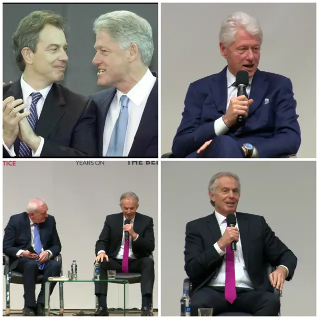 Tony Blair, Bertie Ahern and Bill Clinton