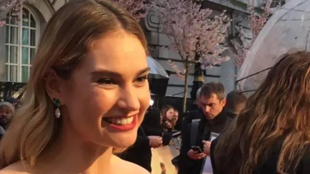 Actress Lily James on the red carpet