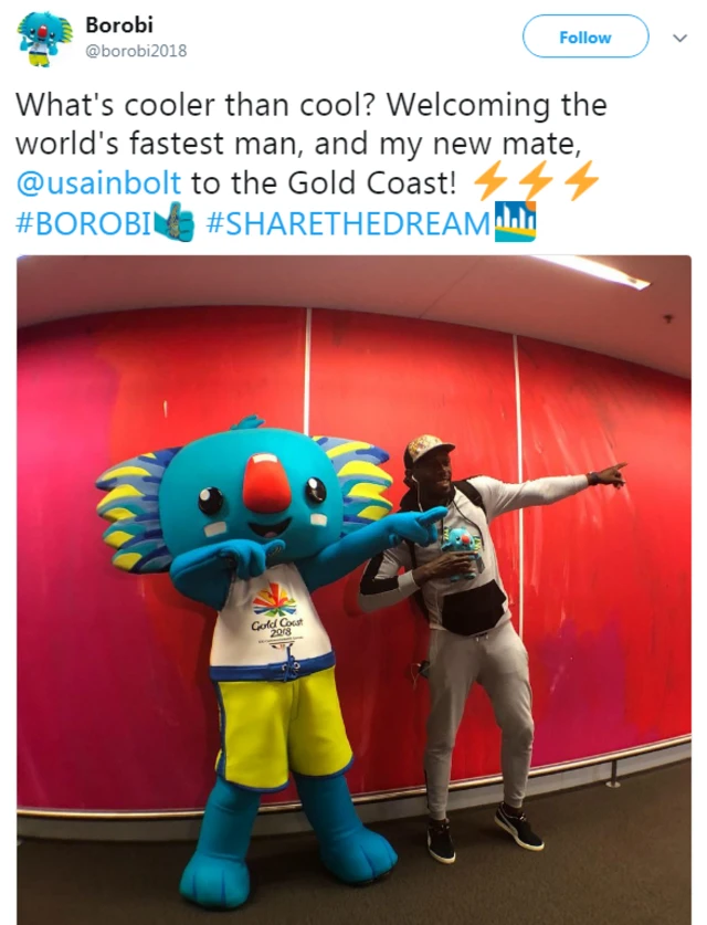 Usain Bolt and Borobi