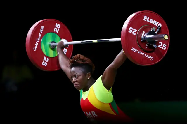 Weightlifter Arcangeline Fouodji Sonkbou