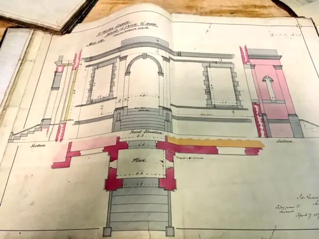 One of Goddard's architectural drawings