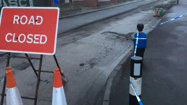 Road closed sign