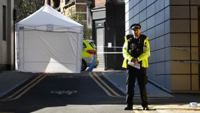 Police officer at crime scene