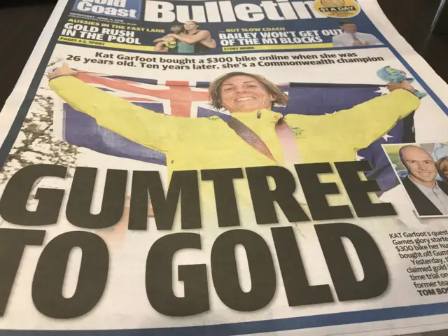 Front page of Gold Coast bulletin