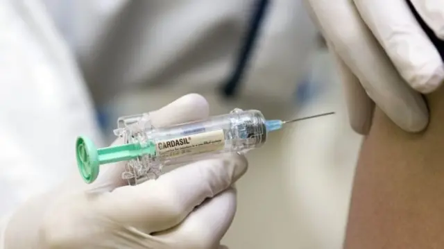 A needle being injected