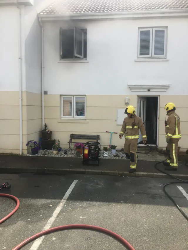 Fire at a house in St Helier