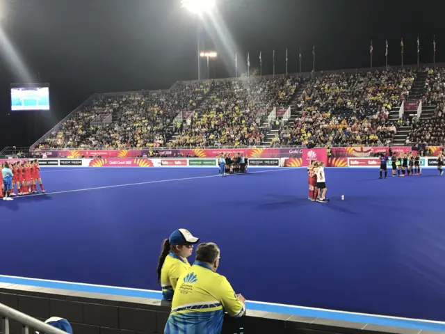 Teams at hockey