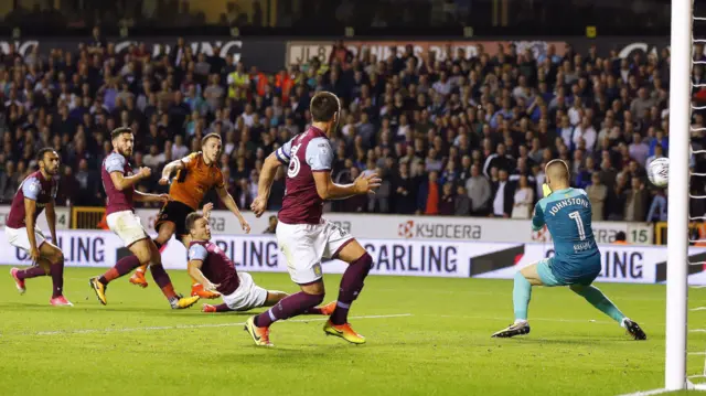 Diogo Jota scores for Wolves