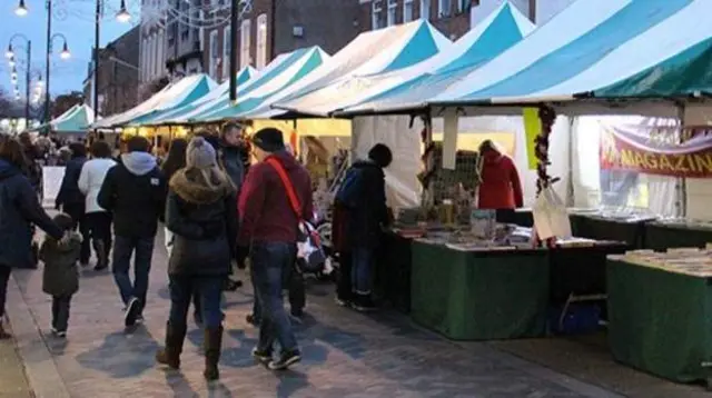 Stalls on Bromsgrove High Street