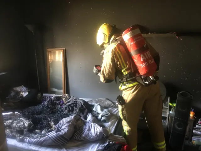 Fire at a house in St Helier