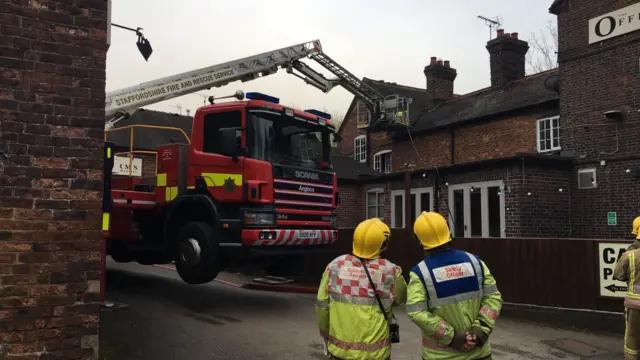 Fire engine at pub