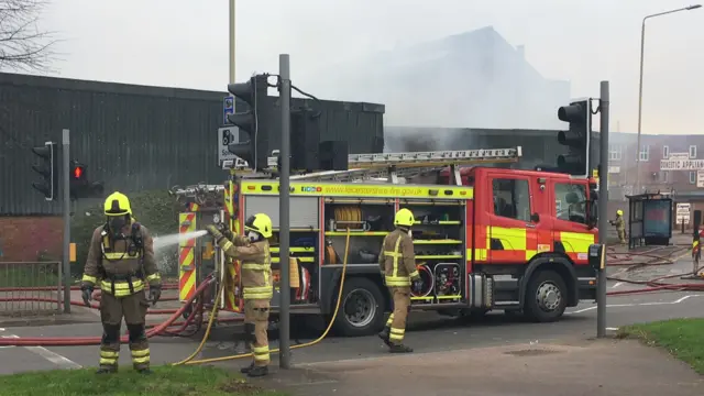 Fire engine in Leicester