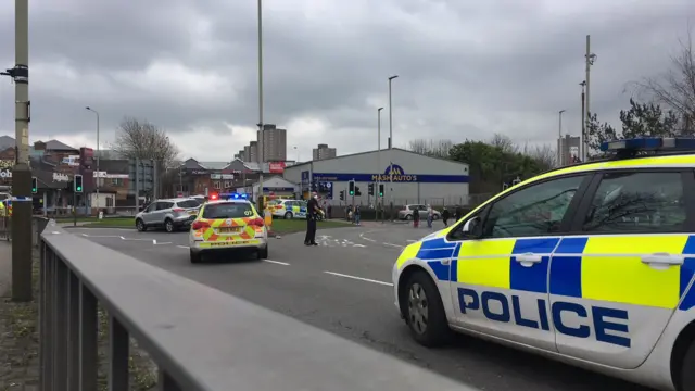 Police diverting traffic on Humberstone Road