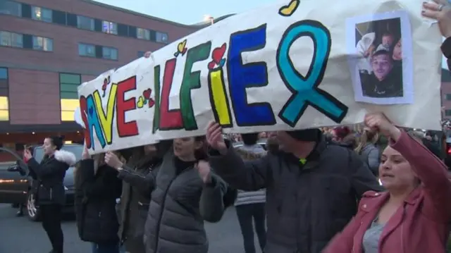 Protest outside Alder Hey Children's Hospital