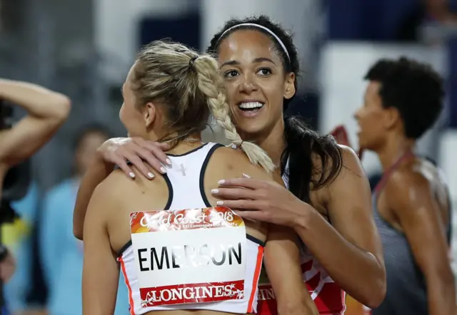 Katarina Johnson-Thompson and Niamh Emerson