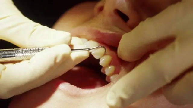 Close up of dental work being carried out