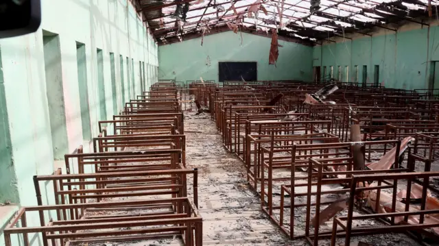 A burnt-out classrom in Chibok