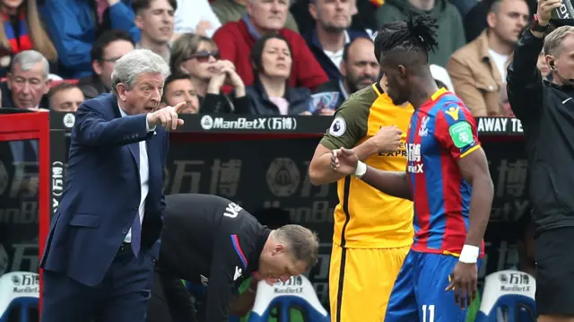 Wilfried Zaha and Roy Hodgson