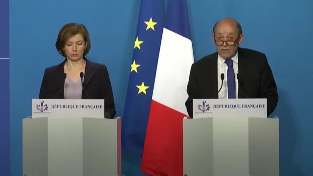 Florence Parly and Yves Le Drian