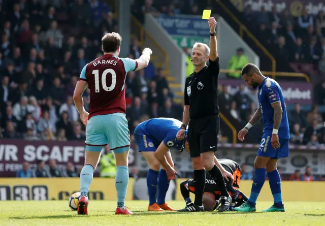 Ashley Barnes Yellow card