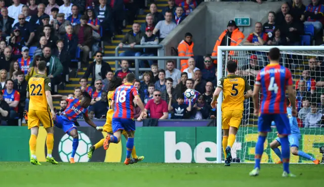 Wilfried Zaha third goal