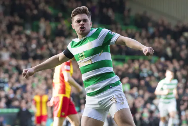 Celtic winger James Forrest netted a hat-trick against Partick Thistle