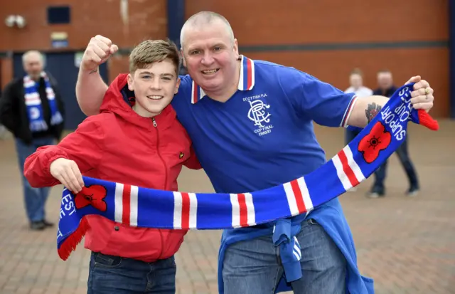 Two Rangers supporters at Hampden