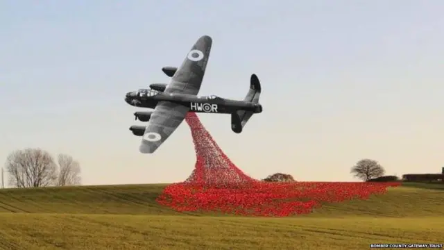 Lancaster bomber sculpture