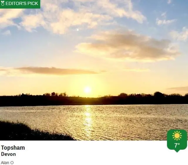 Sunshine in Topsham. Pic: Alan O