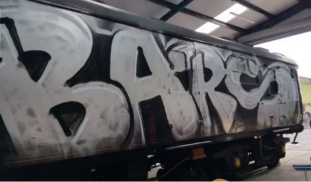 Vandalised train