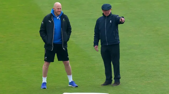 Andrew Gale and umpire Ian Gould