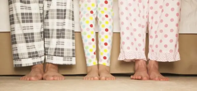 Legs in pyjamas