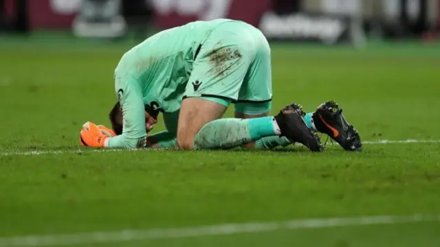 A dejected Jack Butland of Stoke City