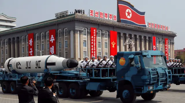 Missile at parade in North Korea