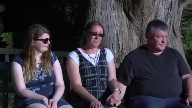 Mark Layton-Rees with his wife and niece