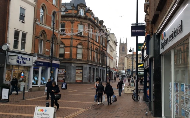 Corn Market in Derby city centre