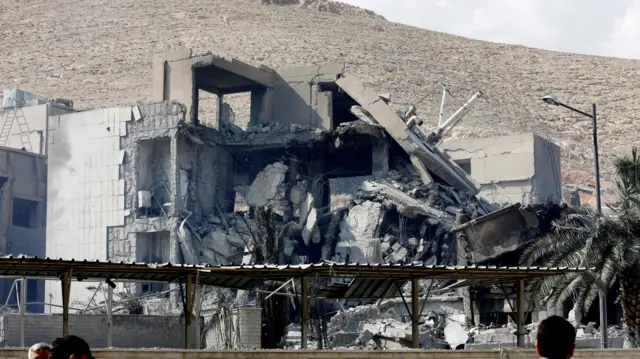 Barzeh research centre in ruins