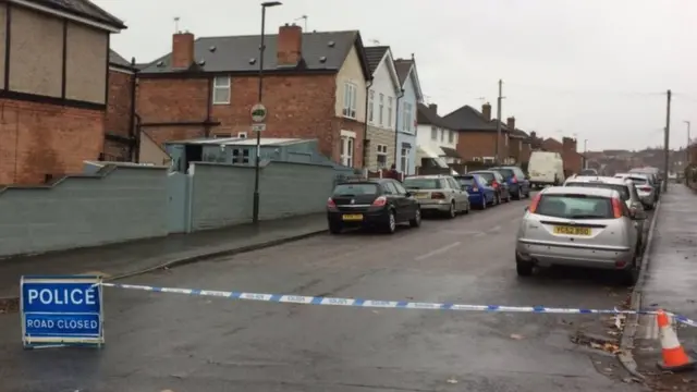 Police cordon in Ilkeston