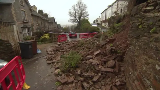 Landslip in Totnes