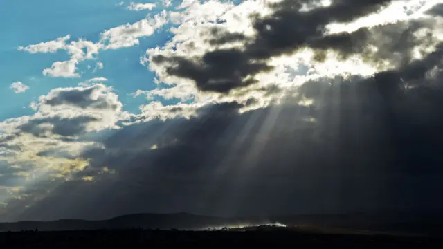 Sunshine over Qunu village in South Africa