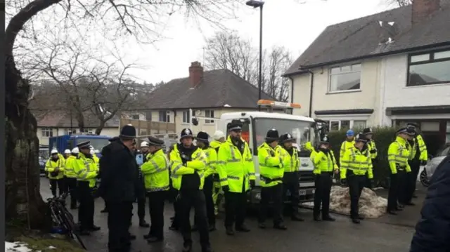 Police at felling site in Sheffield