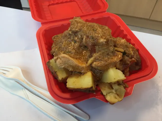 biodegradable packaging and curry jacket potato