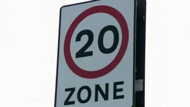 20mph speed zone sign